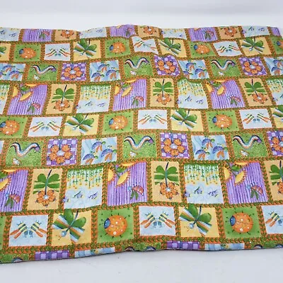 Vintage Debbie Mumm Jo-Anne Fabric Bugs Worms Flowers 4+ Yards Flannel Material • $79.99
