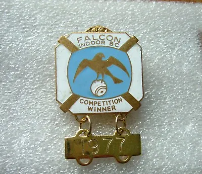 Falcon Indoor B C  Competition Winner With 1977 Date Bar  Bowling Badge • £3.95