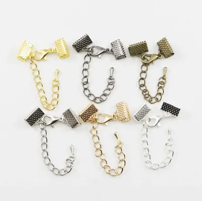 Crimp End Tail Chain Lobster Clasps Connector Findings Bracelet Necklace Cord UK • £2.99