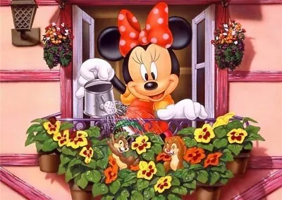 $13.95 • Buy Aus Seller..DIY 5D DIAMOND PAINTING.MINNIE & FLOWERS..30x40cm  Full Drill