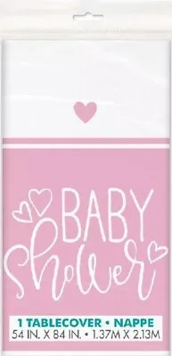 BABY SHOWER PARTY - PINK HEARTS TABLECOVER - GIRL'S  Tableware - FAST DISPATCH • £2.59