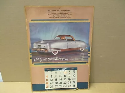 Vintage 1942 Chrysler Thunderbolt Calendar January Americana Collectible • $89.99