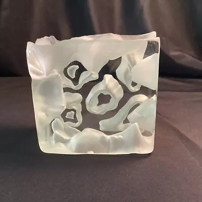 Studio Art Designer Clear Glass Block Sculpture • $102.50