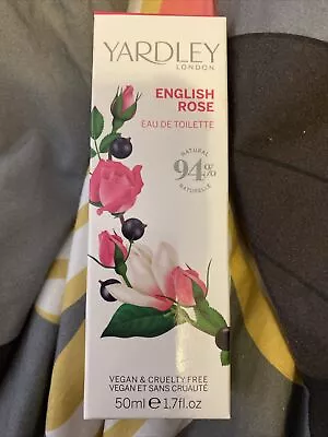 YARDLEY ENGLISH ROSE 50ml  Perfume NEW Eau De Toilette Boxed & Sealed Free P&P • £8.99