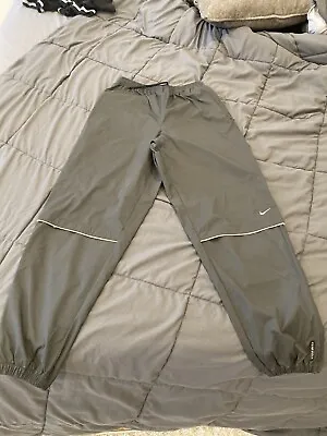 Vintage 90s Nike Track Pants ClimaFit Mesh Vented M Gray Zip Legs Workout • $49.99