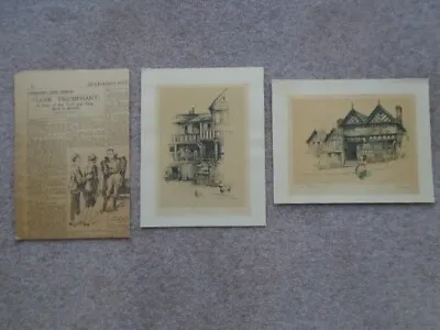 2 Vintage 1926 Marjorie Bates Prints Chester Falcon Inn & Uncle Tom's Cabin • £9.99