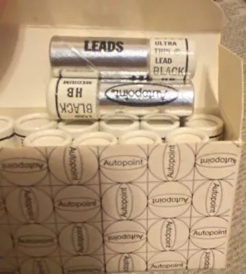 VINTAGE FULL BOX Of 12 AUTOPOINT MECHANICAL PENCIL LEAD REFILLS (5mm ULTRA-THIN) • $17.99