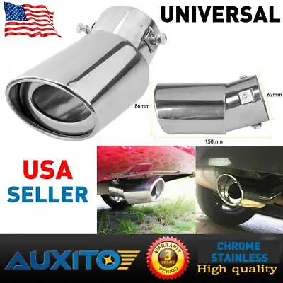 Chrome Car Stainless Steel Rear Exhaust Pipe TRIM Tail Muffler Tip Round Tip EAK • $11.99