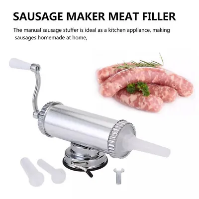 $35.26 • Buy Sausage Maker/Stuffer/Machine 1Kg W/ 3 Nozzles Stainless Steel Aluminium A