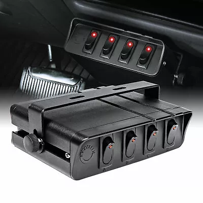 4 Gang 12V DC 20A On/Off Rocker Switch Panel Control Box For Jeep Auto Car Truck • $26.99