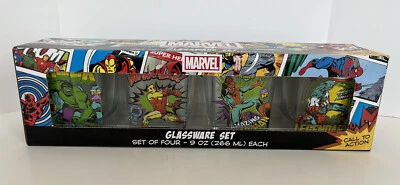 $24.99 • Buy Marvel Call To Action Glassware Set Hulk Spider-Man Iron Man Captain America