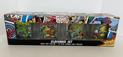 Marvel Call To Action Glassware Set Hulk Spider-Man Iron Man Captain America • $24.99