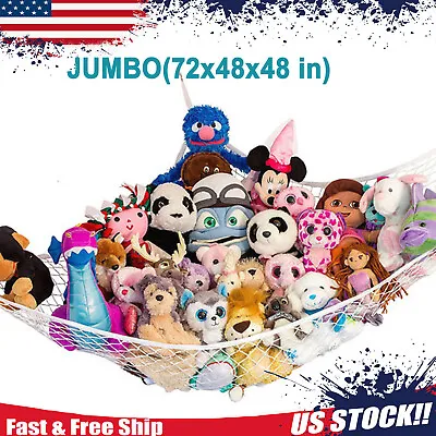 JUMBO Toy Hammock Hanging Corner Storage Net Kids Gift Stuffed Animals Organizer • $8.59