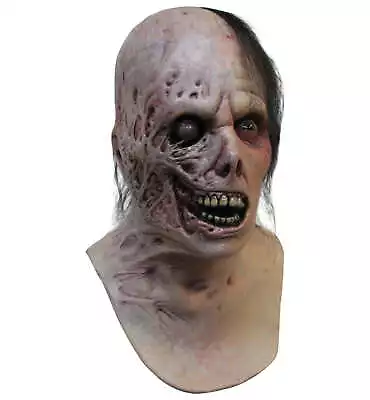 Burnt Horror Zombie Ghoul Adult Mens Costume Overhead Mask With Hair • £65.73