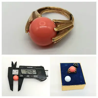 Avon Matte Gold Tone Interchangeable Marble Fashion Ring Vintage Size 7.25 • $68