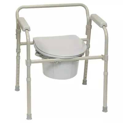 ProBasics 3-in-1 Folding Bedside Commode 350lb Capacity Safety Frame Medical  • $74