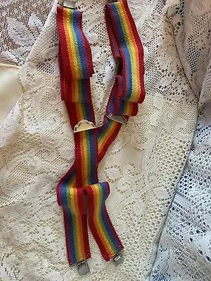 Vintage Rainbow Suspenders Robin William's Mork Mindy Gay Pride Parade 2inch • $8.99
