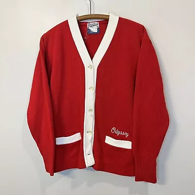 Vintage 60s Broadway Knitting Mills LA School Letterman Wool Cardigan Sweater • $44.99