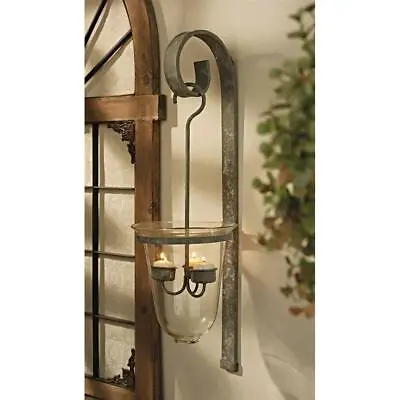 £110.36 • Buy Rustic Vintage Hanging Candle Holder Wall Sconce Glass Pendant Votive Candeliere