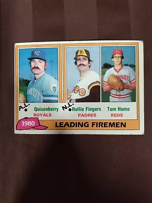 1981 Topps Baseball Card #8 1980 Leading Firemen Rollie Fingers HOF • $2.10