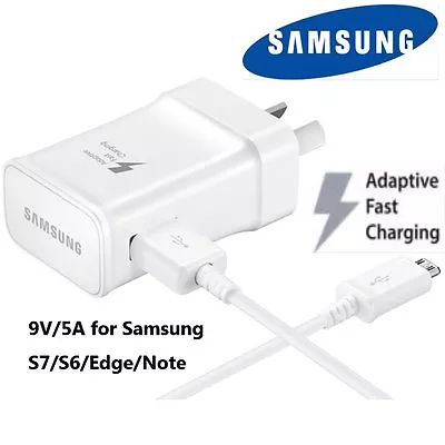 Genuine Samsung 5V 9V Adaptive Fast Charge Wall Charger Galaxy S6 S7 S7 Edge • $16.90