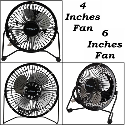 £6.99 • Buy Mini Usb Desk Fan Small Quiet Personal Cooler Portable Table Metal Fan Size 6 4 