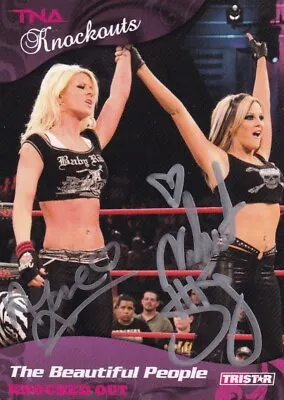 Angelina Love & Velvet Sky Signed 2009 TRISTAR TNA Knockouts Card #20 Autograph • $29.99