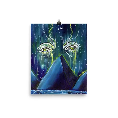 Eyes Pyramids & Water Dark Surreal Watercolor Poster • $15