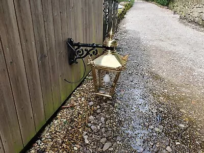 Brass Victorian Style Wall Lamp/light/lantern Coach House Garden Barn Outside • £295