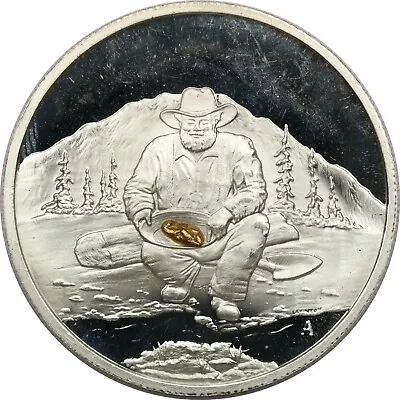 Seal Of Alaska REAL Gold Nugget 1oz Silver Round Miner/Prospector Design • $99