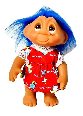 £53.38 • Buy Vintage 1990 Dam 9  Girl Troll Doll Animal Top Shorts Backpack Blue Hair