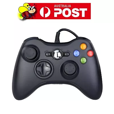 Black Xbox 360 Wired Controller For Windows & Xbox 360 Console PC USB Wired AU • $20.36
