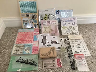 Craft Clear Out Bundle Stamps Embossing Folders Dies Journaling Scrapbooking  • £3.20