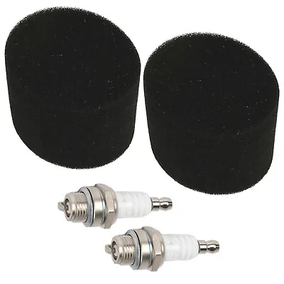 2 X Air Filters & Spark Plugs Kit For QUALCAST 35S 43S TECUMSEH Lawnmower • £18.49