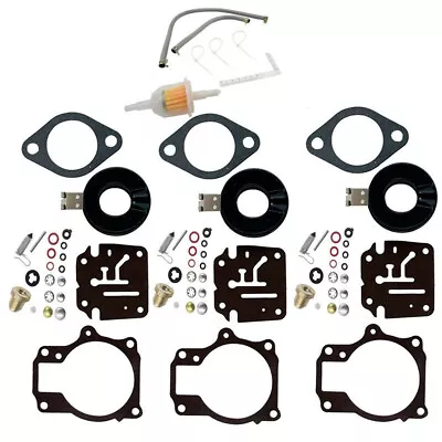 3 Pcs Carburetor Rebuild Repair Kit For W Johnson Evinrude 65 70 75 HP 396701 • $19.12