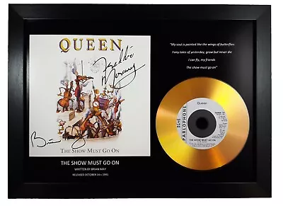 Queen 'the Show Must Go On' Signed Photo Gold Disc Cd Collectable Memorabilia • £17.99