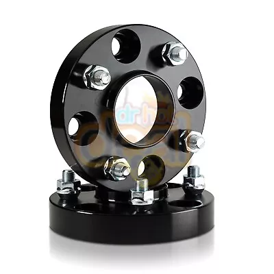 (2) 1  (25mm) Hubcentric Black Wheel Spacers 12x1.5 4x108 4x4.25 63.4mm Hub • $49.99