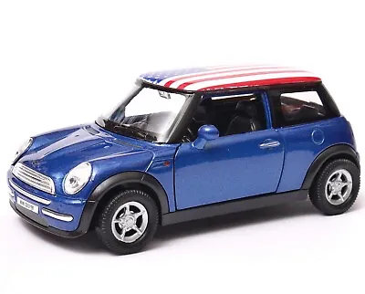 Mini Cooper American Flag British Family Car Model Metal Diecast Toy 1:34 Welly • £11.75