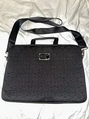 Marc By Marc Jacobs Zip Top Black Neoprene Logo Laptop Luggage Bag • $50