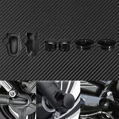 Black Swingarm Pivot Arm Bolt Cover W/Front Rear Axle Cover Fit For Harley V-Rod • $60.49