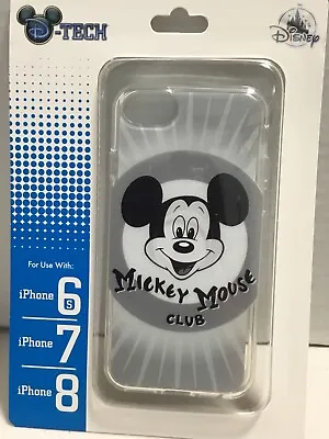 Disney Parks IPhone Case 6s/7/8 Grey White D-Tech Mickey Mouse Club Graphic NEW • $6.99