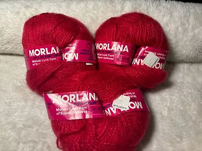 Morlana Du Pont Orlon Yarn 2oz Super Red Mohair Look Yarn Of Super Softness • $34.99