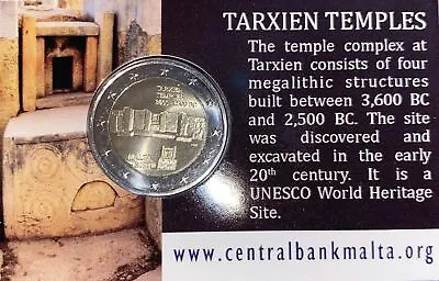 Malta 2 Euro 2021 Tarxien With Mintmark Coin Card (#8052) • $22.50