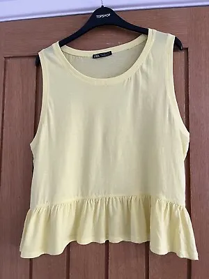 Zara Peplum Yellow Tshirt Size Large • £5