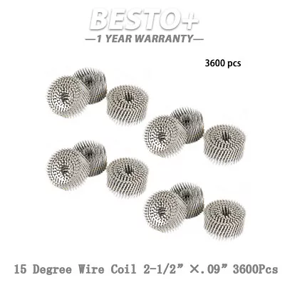 15 Degree Wire Coil 2-1/2” × .09” 3600Pcs Ring Shank Stainless Steel Siding Nail • $76.55