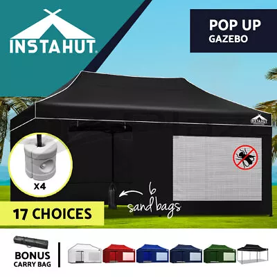 Instahut Gazebo Pop Up Marquee 3x6 Outdoor Wedding Gazebos Tent Folding Base Pod • $239.95