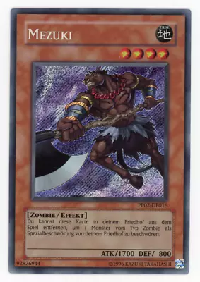 Yugioh PP02-EN016 Mezuki Unlimited Edition Secret Rare NM/LP GERMAN • $5.68