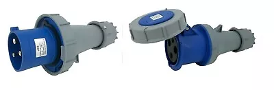£71.92 • Buy JCE 63A 3 Pin Blue Trailing Plug & Socket 240V IP67 Waterproof
