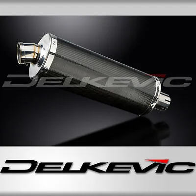 Delkevic Motorcycle 350mm Oval Carbon Exhaust Silencer End Can With Straps • $223.79