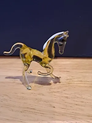£9.90 • Buy Vintage Murano Glass Miniature Yellow  Horse 1940s  In Excellent Condition
